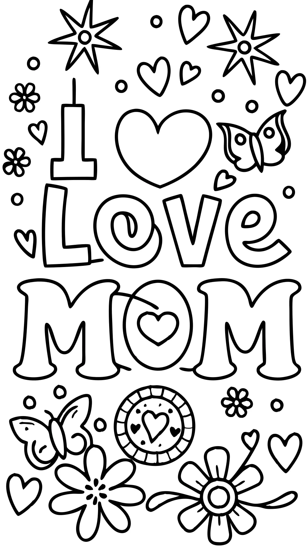 i love mom coloring pages